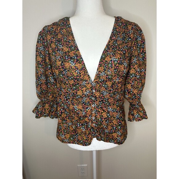 Free People Floral Button-Up Top - Multicolor - Picture 2 of 10